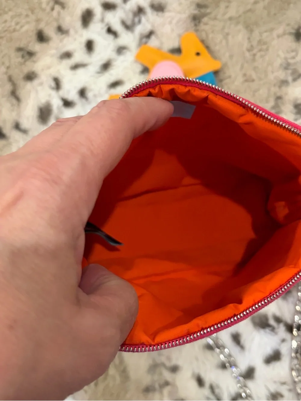 HERMES H CANVAS POUCH ON UNBRANDED CHAIN & BAG CHARM